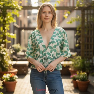 Silk top - SUNBIRB - AQUATIC LEAF